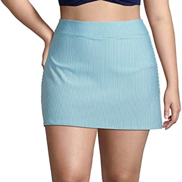NWT Lands' End Women's High Waisted Swim Skirt And Liner Size 16P Blue $60 FF161 - Picture 1 of 3